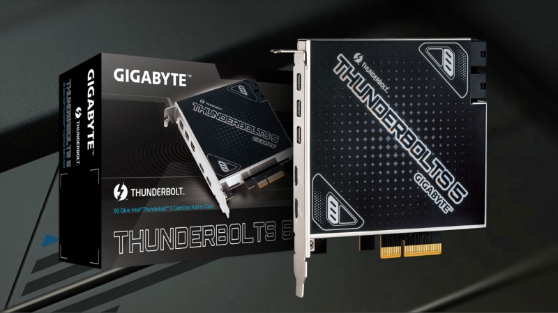 
Thunderbolt 5 у кожний ПК — Gigabyte представила карту розширення для PCIe 4.0 x4 